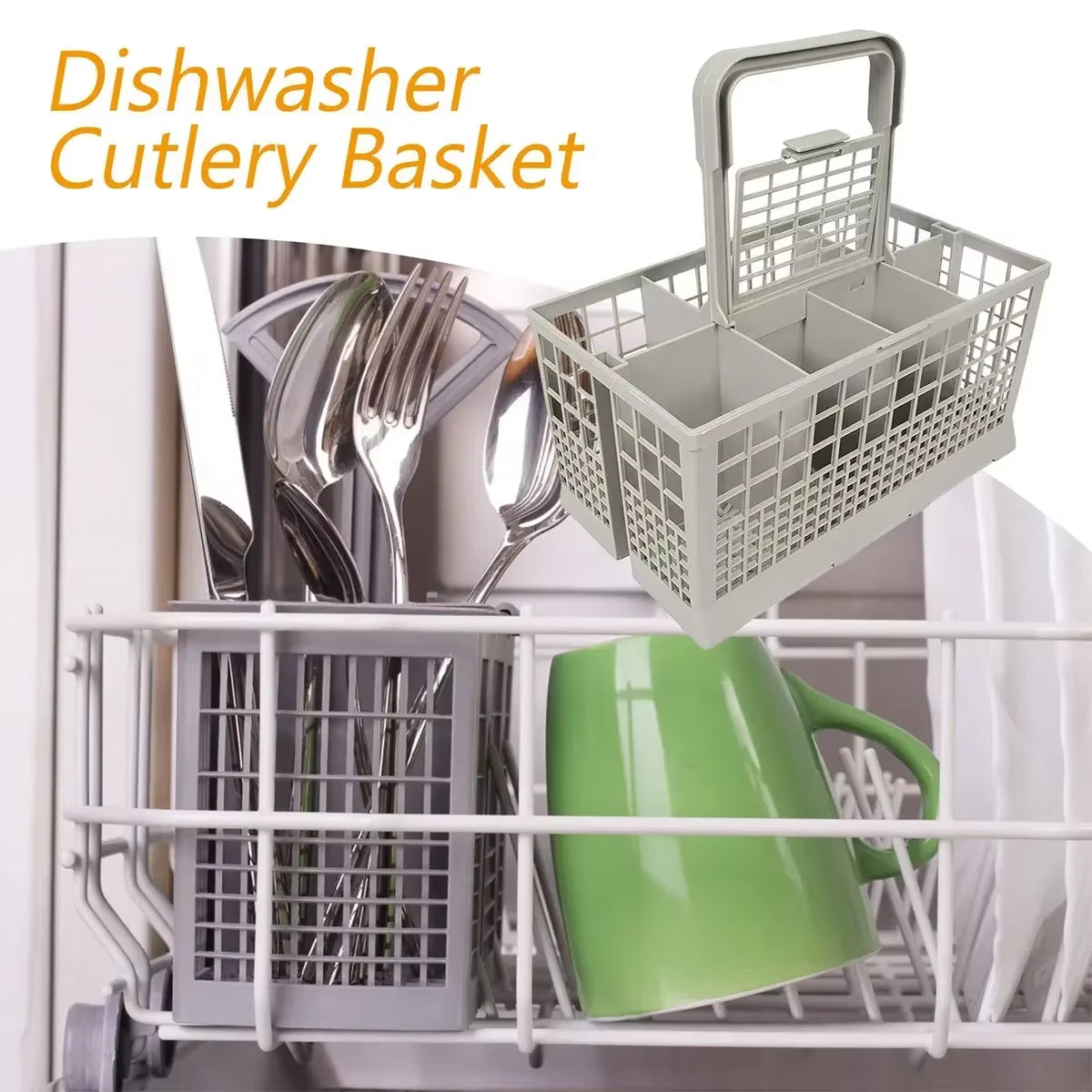 Universal Dishwasher Cutlery Basket Foldable Kitchen Tableware Drying Organization for Dishwasher Replacement Accessory 1/2Pcs