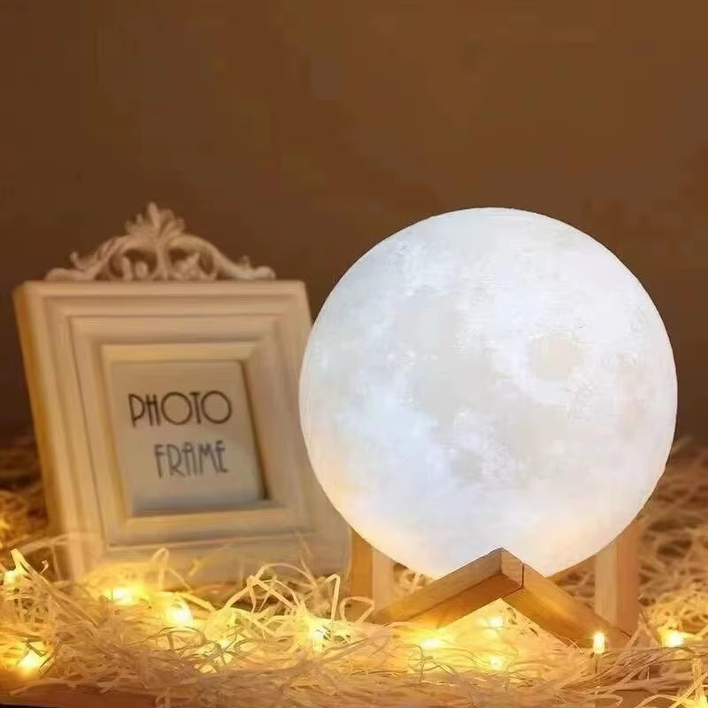 1 LED Moon Light Galaxy Light, DIY Moon Night Light, Girl, Boy, Child, Woman Birthday Gift, Bedroom Decoration (Warm Light)