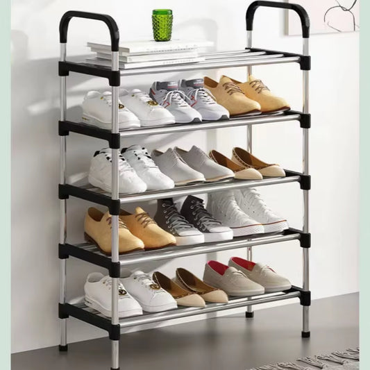 Fashion Shoe Rack Metal Simple Shoe Rack Shoe Storage Rack Bracket Space Saving Living Room Black Shoe Rack